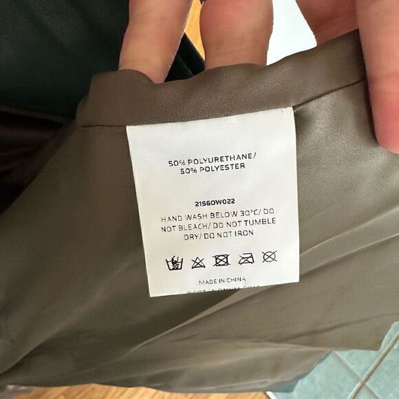 DEPT. ANONYM Women’s Forest Evergreen Vegan Leather Pinch Pleat Trench Coat - Picture 13 of 16